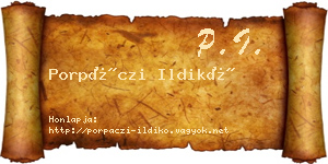 Porpáczi Ildikó névjegykártya