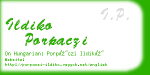 ildiko porpaczi business card